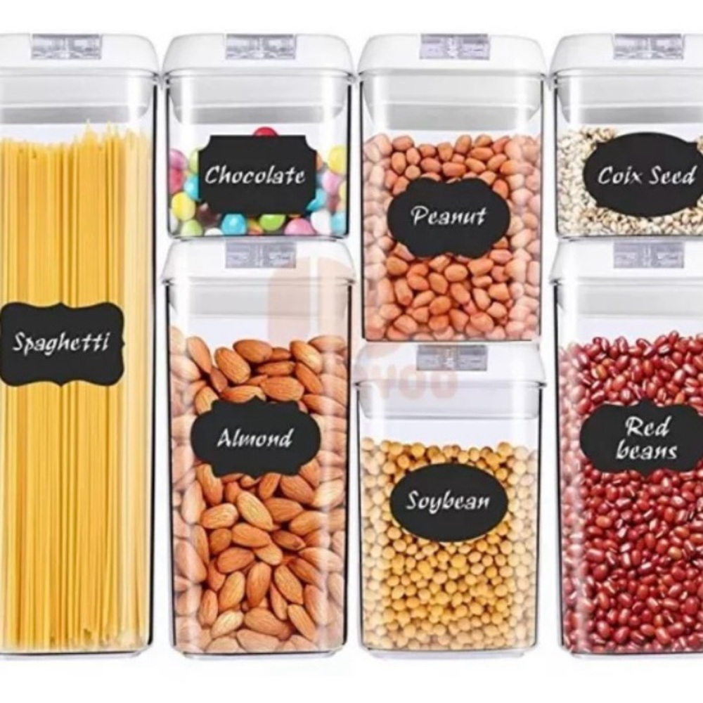 White Airtight Food Storage Containers for Kitchen